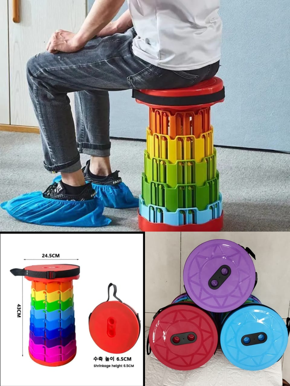 Outdoor travel folding stool adjustable