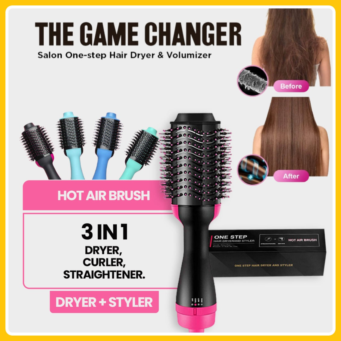 Fast Hair Straightener Dryer Comb One Step