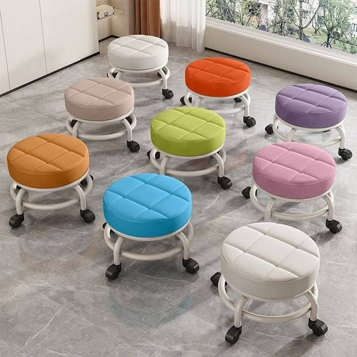 Multifunctional Rolling Round Stool, Universal Mini Stool For Kids, Household Small Sofa Stool