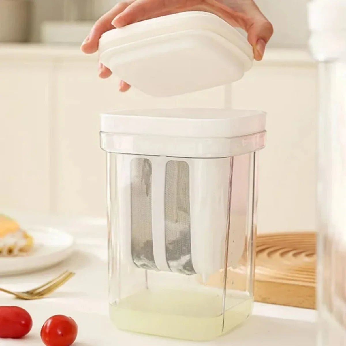 Multifunctional yogurt filter with mesh steamer