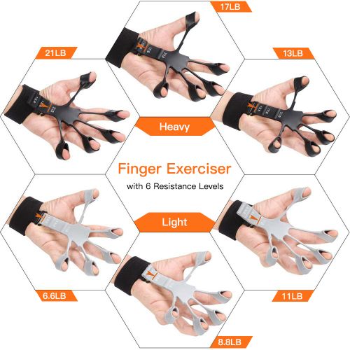 Finger Gripper Finger Exerciser Guitar Finger Exerciser 6 Resistant Levels Recovery Physical