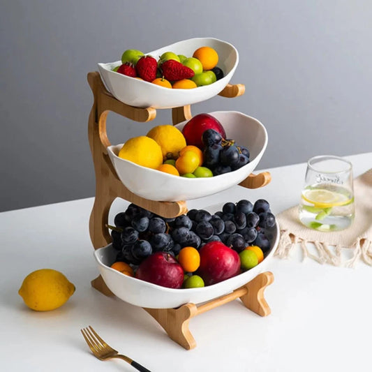 Three Layer European Style Fruit Tray, Creative Colorful Glass Plate, Home Ocean Shell Fruit Plate