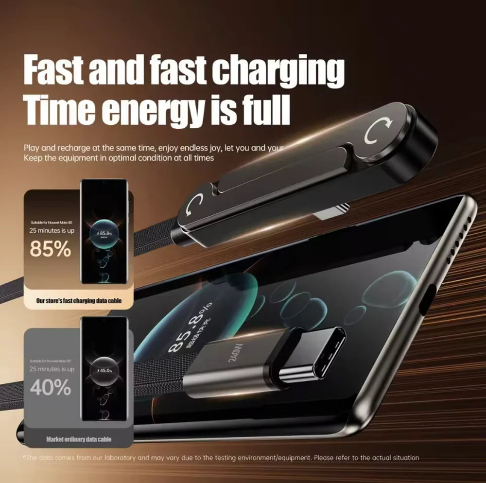 2 In 1 Cable With Mobile Stand, Charging Cable With Phone Bracket, Foldable Charging Cable With Stand