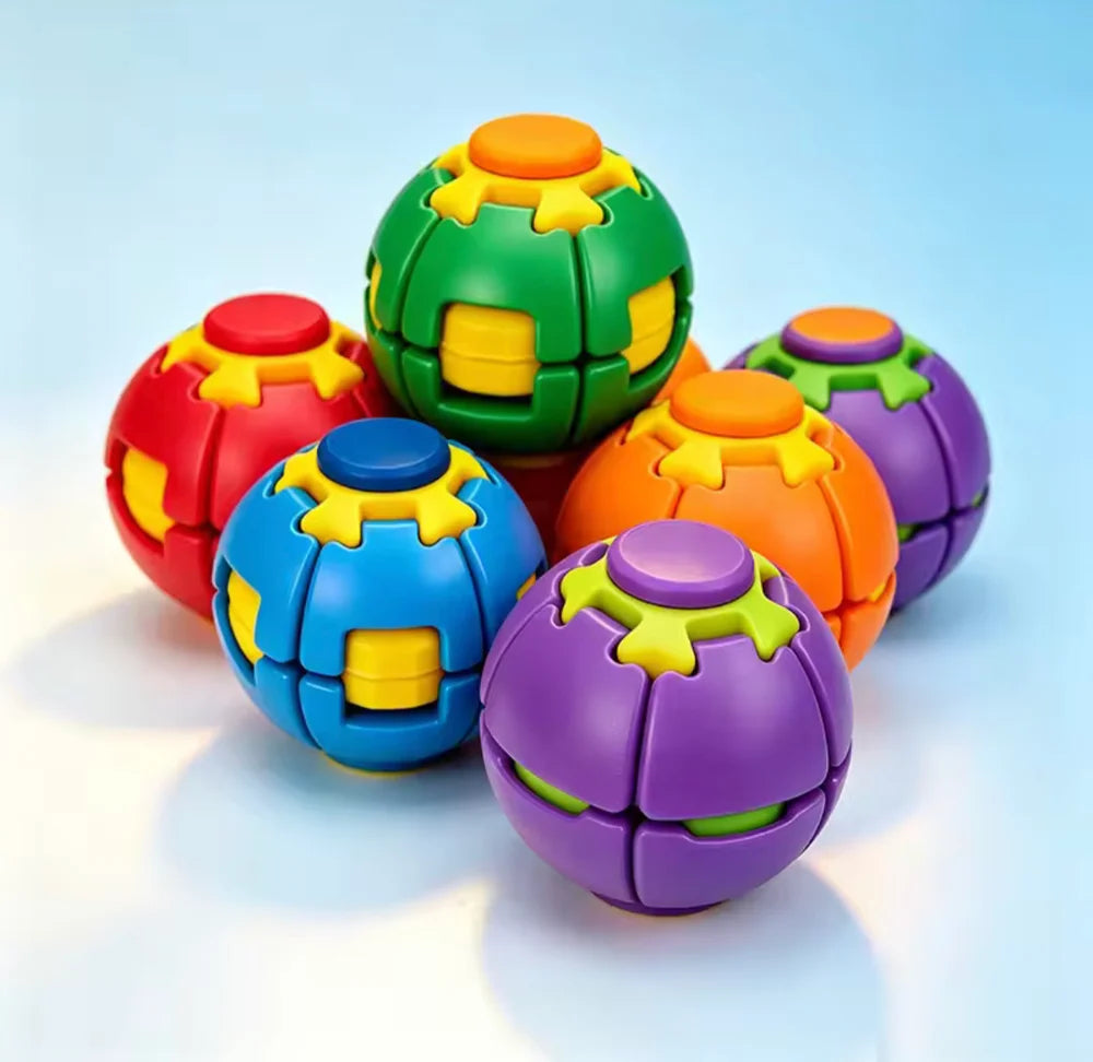 Fidget Magic Ball Spinner Cube Toy, 3D Fidget Spinner Ball Toy, Stress Relief Rotating Gyro Puzzle, Educational Desk Toy