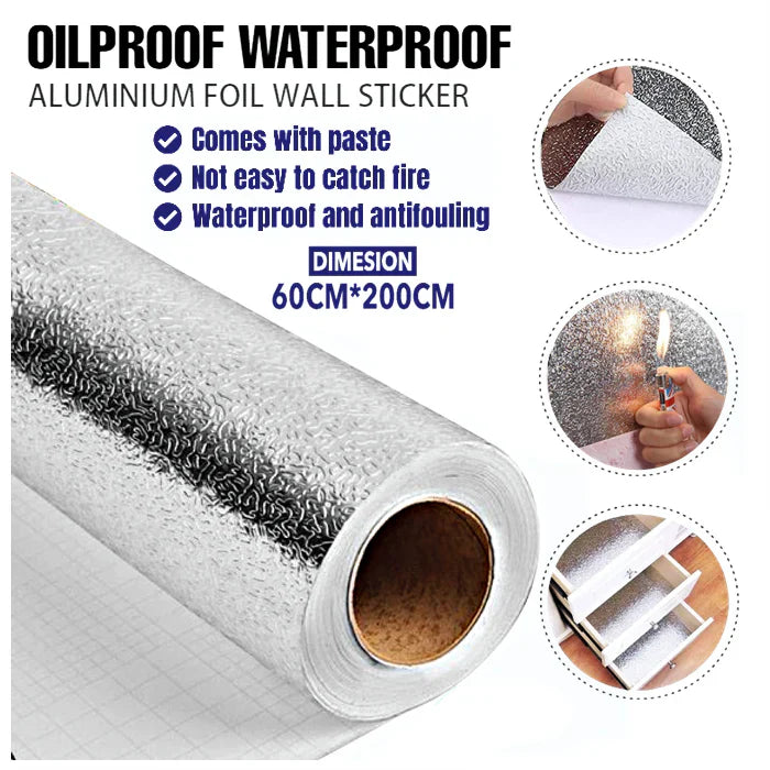 Aluminum Foil Self Adhesive Wall Stickers 60x200 cm