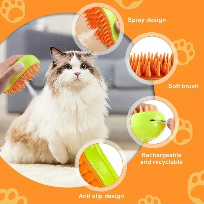 Pet Grooming Massage Comb, Soft Silicone Steam Brush For Cat, Hair Removal Comb Anti Flying Brush (free delivery)