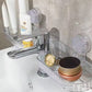 Bathroom Sink Faucet, Star Shaped Suction Cup Rack, Drainage Wall Hanging Storage Shelf, Single Layer Plastic Sticking Shelf