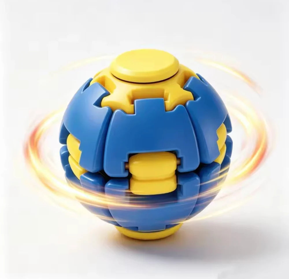 Fidget Magic Ball Spinner Cube Toy, 3D Fidget Spinner Ball Toy, Stress Relief Rotating Gyro Puzzle, Educational Desk Toy