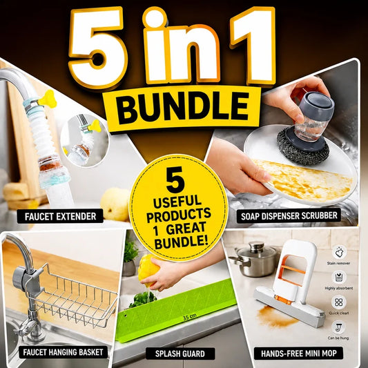 5-in-1 Ultimate Kitchen Cleaning & Sink Organizer Bundle (free delivery)