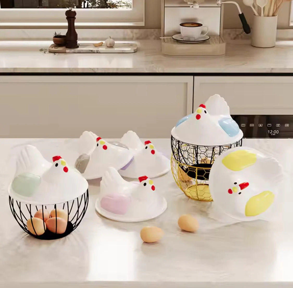 Luxury Hen Shaped Egg Basket with Lid