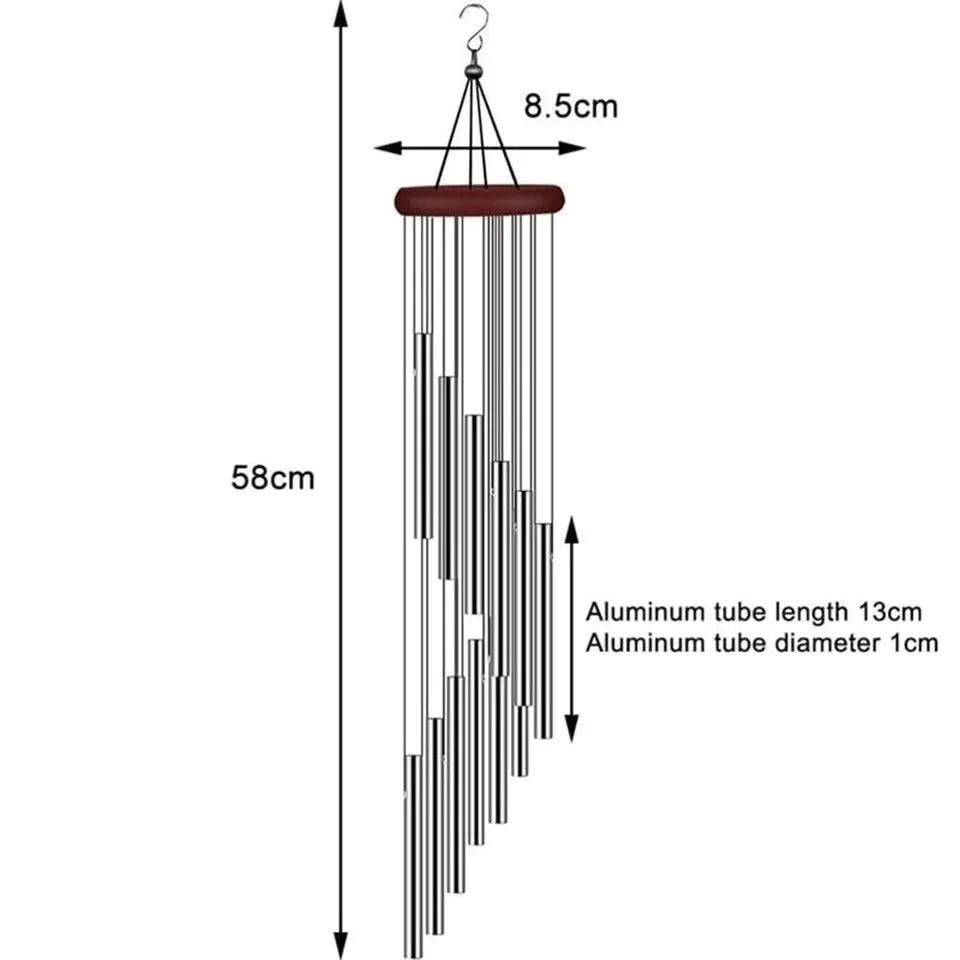 12 tubes wind chimes bells decor aluminium tube