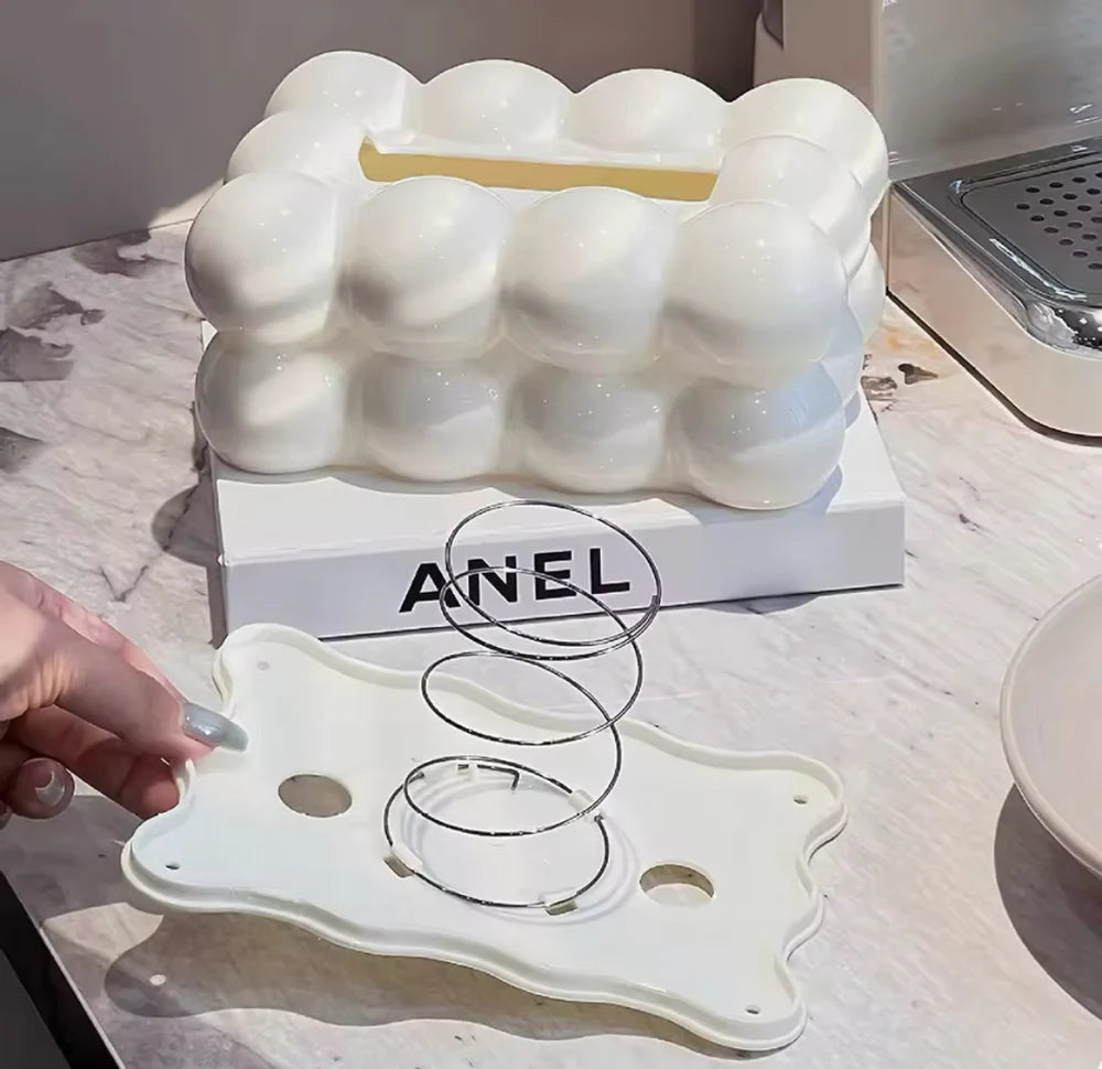 Bubble Shape Tissue Box Holder, Non Slip Ceramic Tissue Box Cover, Desktop Tissue Organizer