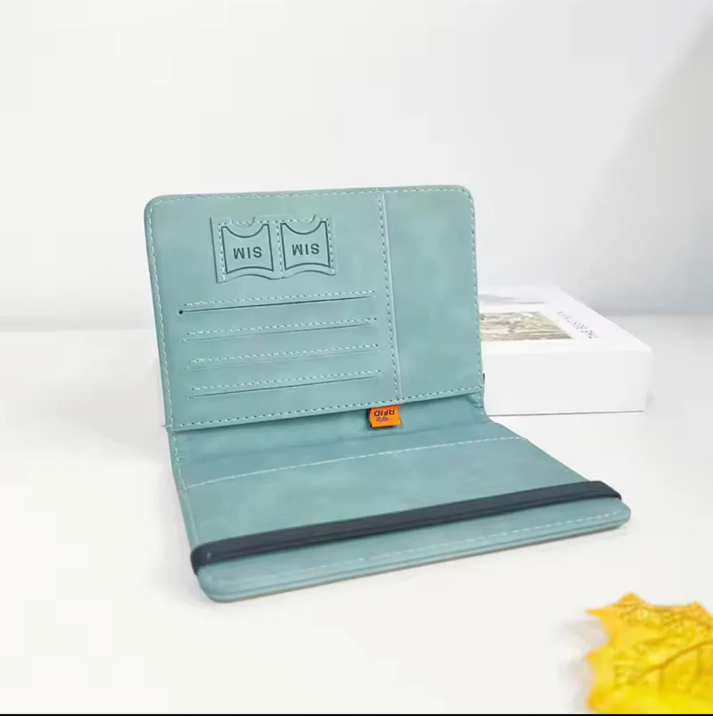 Imported leather passport wallet