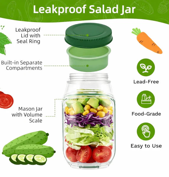 FreshPod Leakproof Salad & Meat Prep Jar
