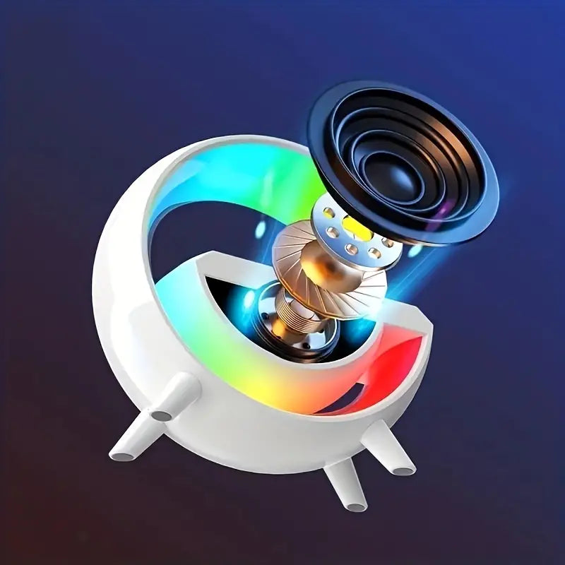 G Lamp Bluetooth Speaker with Digital Clock & RGB Night Light