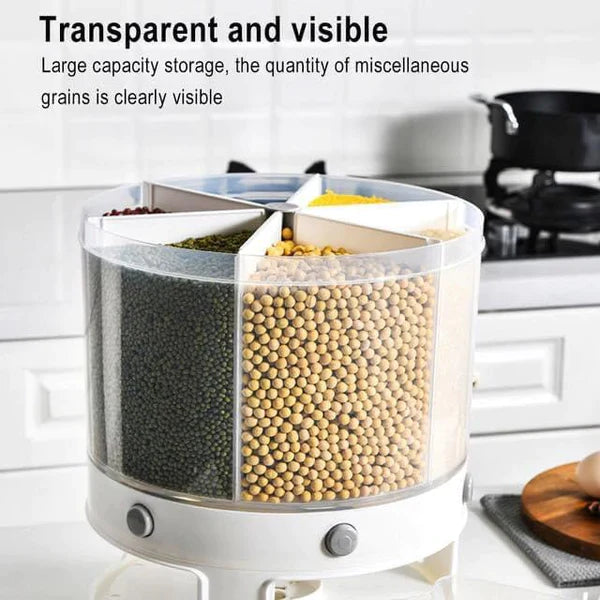 Rotating rice and grain dispenser