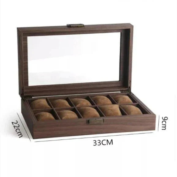 Wooden Leather Watch Storage Box