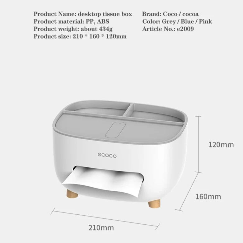 Ecoca Tissue Box with Multifunctional Holder