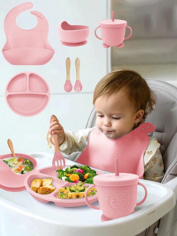 6-Piece Silicone Baby Feeding Set with free delivery