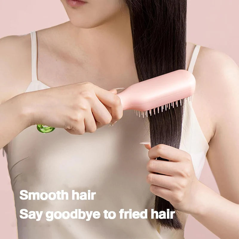 Self Cleaning Hair Brush, One Click Cleaning Telescopic Hair Comb