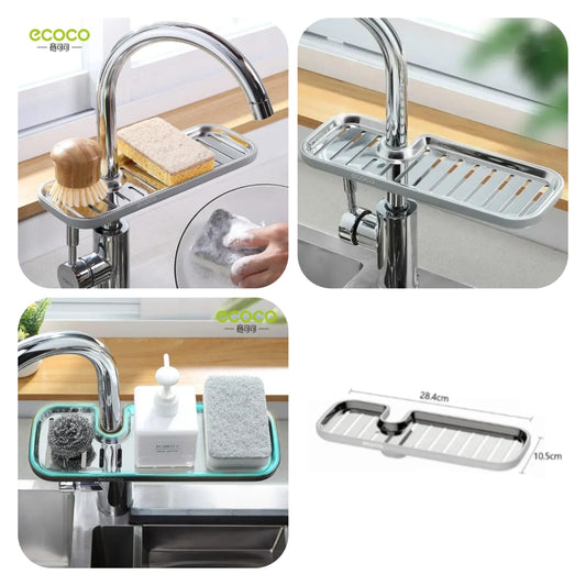 EcoCo Stainless Steel Soap and Foam Faucet Rack