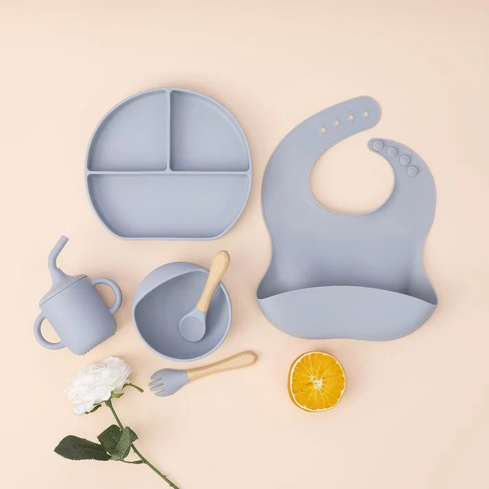 6-Piece Silicone Baby Feeding Set with free delivery