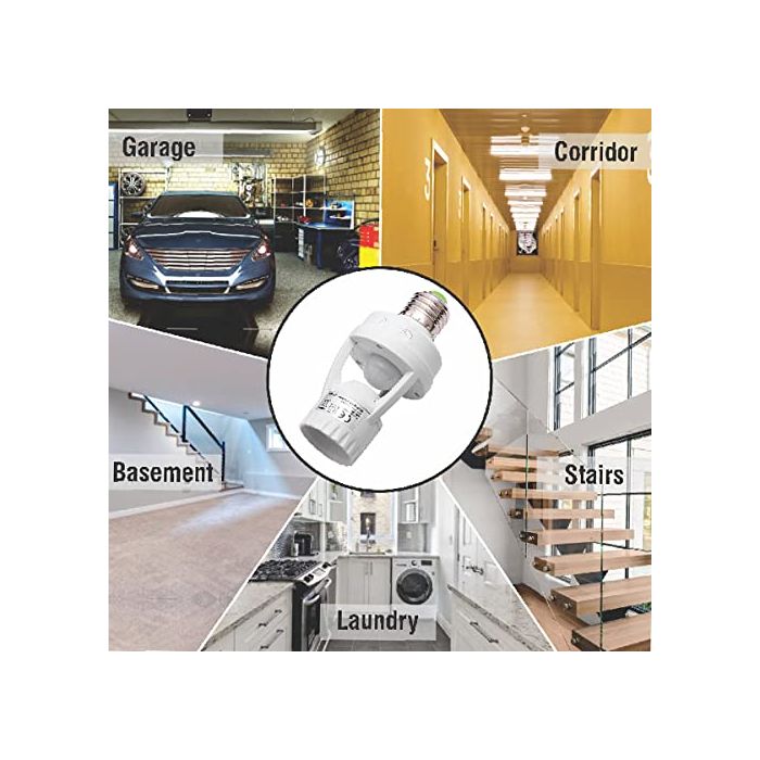 Smart Motion Sensor LED Bulb Holder – Auto On/Off Light Control