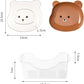 Mini Cute Cartoon Shape Bear Spit Bone Dish Creative Desktop Trash Tray Snack Food Residue Fruit Plate Kawaii Kitchen Tableware Pack of 8