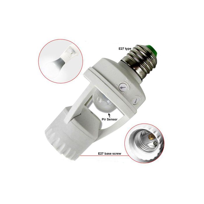 Smart Motion Sensor LED Bulb Holder – Auto On/Off Light Control