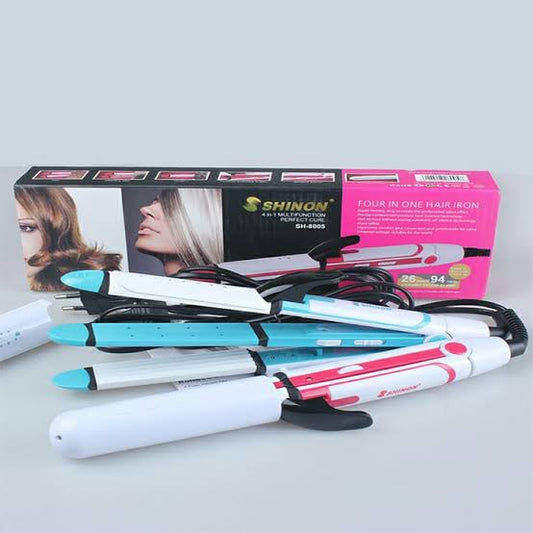 Shinon 4 in 1 Professional Hair Straightener, Curler And Crimper With Cover