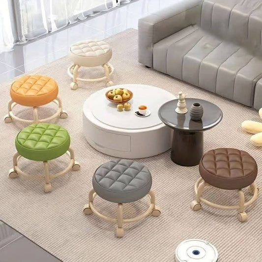 Multifunctional Rolling Round Stool, Universal Mini Stool For Kids, Household Small Sofa Stool