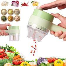 Handheld Vegetable Cutter Set Kitchen Multifunctional Garlic Chopper Meat Grinder Food Masher Slicer with USB Charging