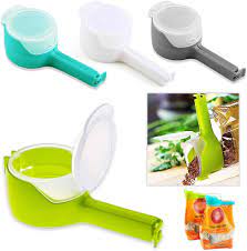 Bag Clips For Food,Bag Clips With Cap Pour Spout,Chip Clips For Bags,Seal Pour Food Storage Snack Bag Clip, Kitchen Food Storage and Organization Moisture Sealing Clamp