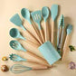 12 Pcs Silicone Cooking Utensils Kitchen Utensil Set for Nonstick Cookware