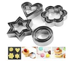 12pcs set Stainless Steel Cookie Biscuit DIY Mold Star Heart Round Flower Shape Cutter Baking Mould