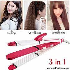 Shinon 4 in 1 Professional Hair Straightener, Curler And Crimper With Cover