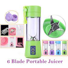 Portable Rechargeable Juicer Bottle - 6 Blades