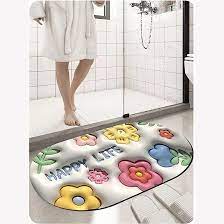 3D Flower Bathroom Rugs Non Slip Bath Mat, Quick-Drying Bathroom Mats, Funny Cute Extra Soft Absorbent Living Room Floor Mat, Rubber Non-Slip Bottom, Machine Washable Bathmat. (Flower B, 16‘’x24‘)