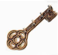 Decorative Wall Mounted Key Holder Vintage Key With 4 Hooks Wall Mounted