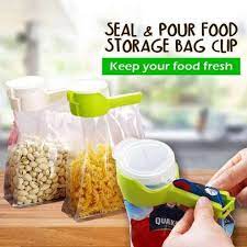 Bag Clips For Food,Bag Clips With Cap Pour Spout,Chip Clips For Bags,Seal Pour Food Storage Snack Bag Clip, Kitchen Food Storage and Organization Moisture Sealing Clamp