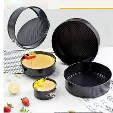 3pcs Non-stick Round shaped Carbon Steel Cake Mold Honeycomb Bottom Adjustable Bottom Baking Pan Baking Cake Baking