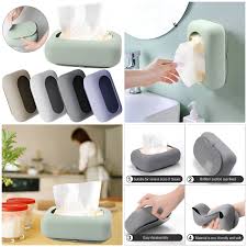 Silicone Tissue Holder, Suction Cup Napkin Storage Box, Punch Free