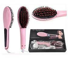 Electric fast hair brush straightener