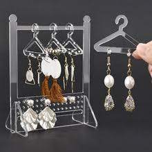 EARRING STAND ORGANIZER ACRYLIC WITH 8 MINI HANGERS