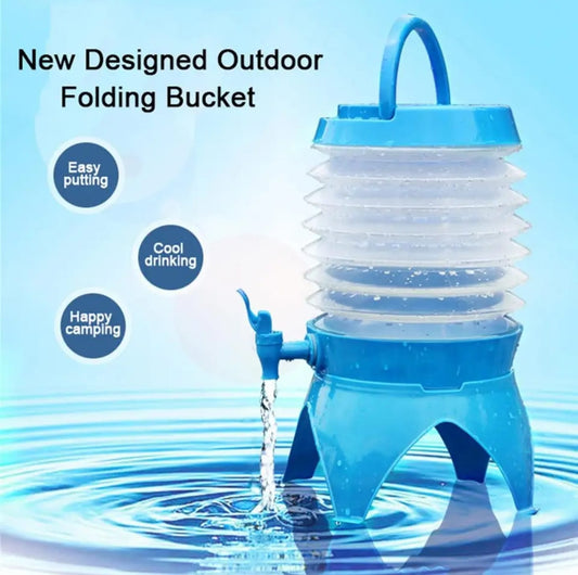 Folding Water Bucket Beverage Dispenser With Spigot Outdoor Travel Camping Sports Water Storage Containers Water Barrel With Tap