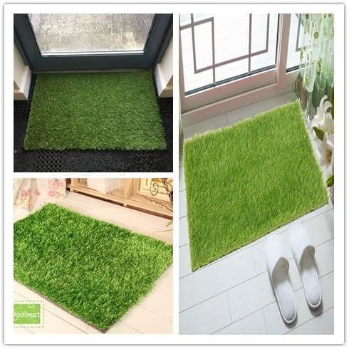 Artificial Grass Door Mat, Anti-Shedding Outdoor Turf Rug, Multipurpose Entryway Doormat