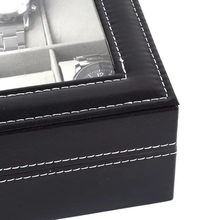 PU Leather Watch, Ring & Jewelry Organizer Lockable Storage Box