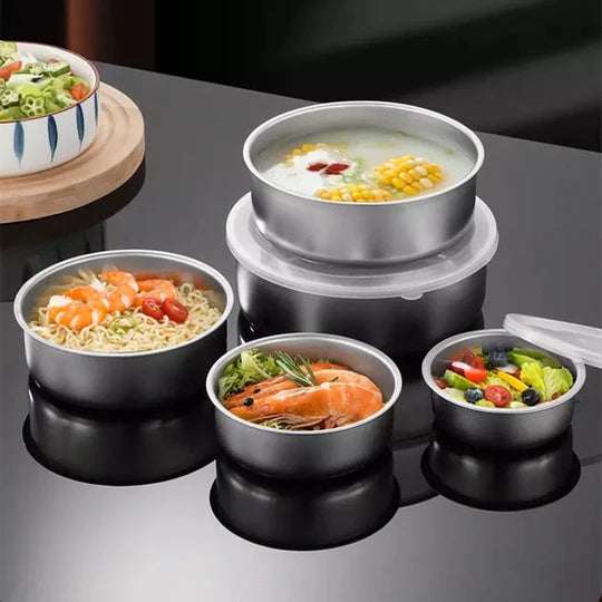 Set of 5 Stainless Steel Bowl Set  With Lids