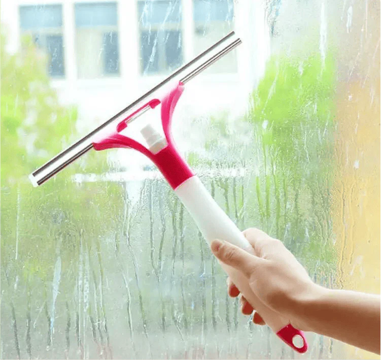 Multifunctional Glass Cleaner, 2 in 1 Spray Wiper, Glass Window Scraper