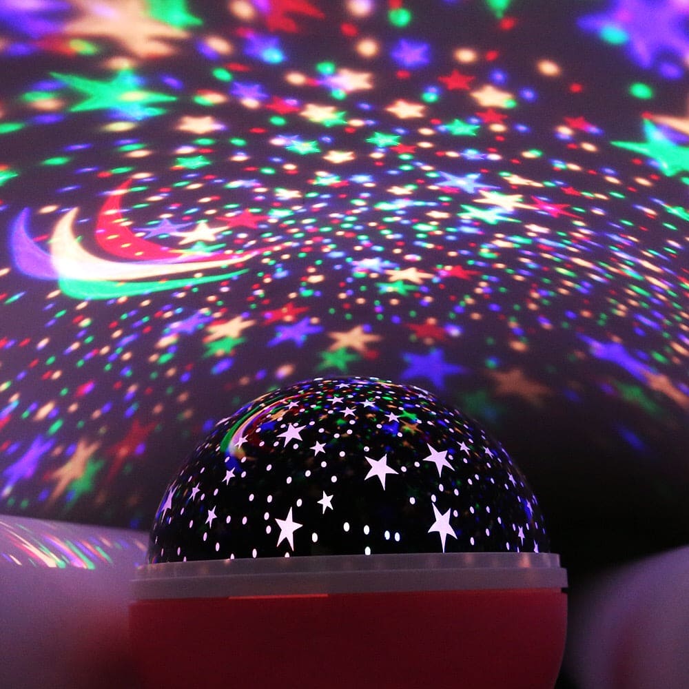 3D Night Light Projector, Color Changing USB Rotating Star Lamp